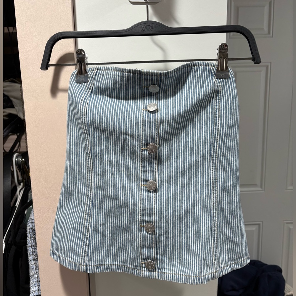 Ena Pelly Blue and White Striped Denim